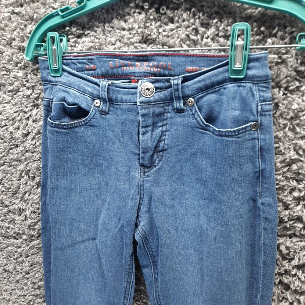 Liverpool Jeans Women 2 Reg Blue Stretch Abby Skinny Ladies Pants Mid Rise